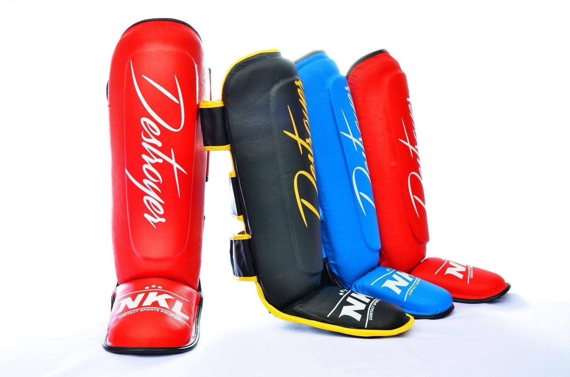 Espinilleras - Espinillera Con Empeine Kick Boxing DESTROYER Piel De Bufalo