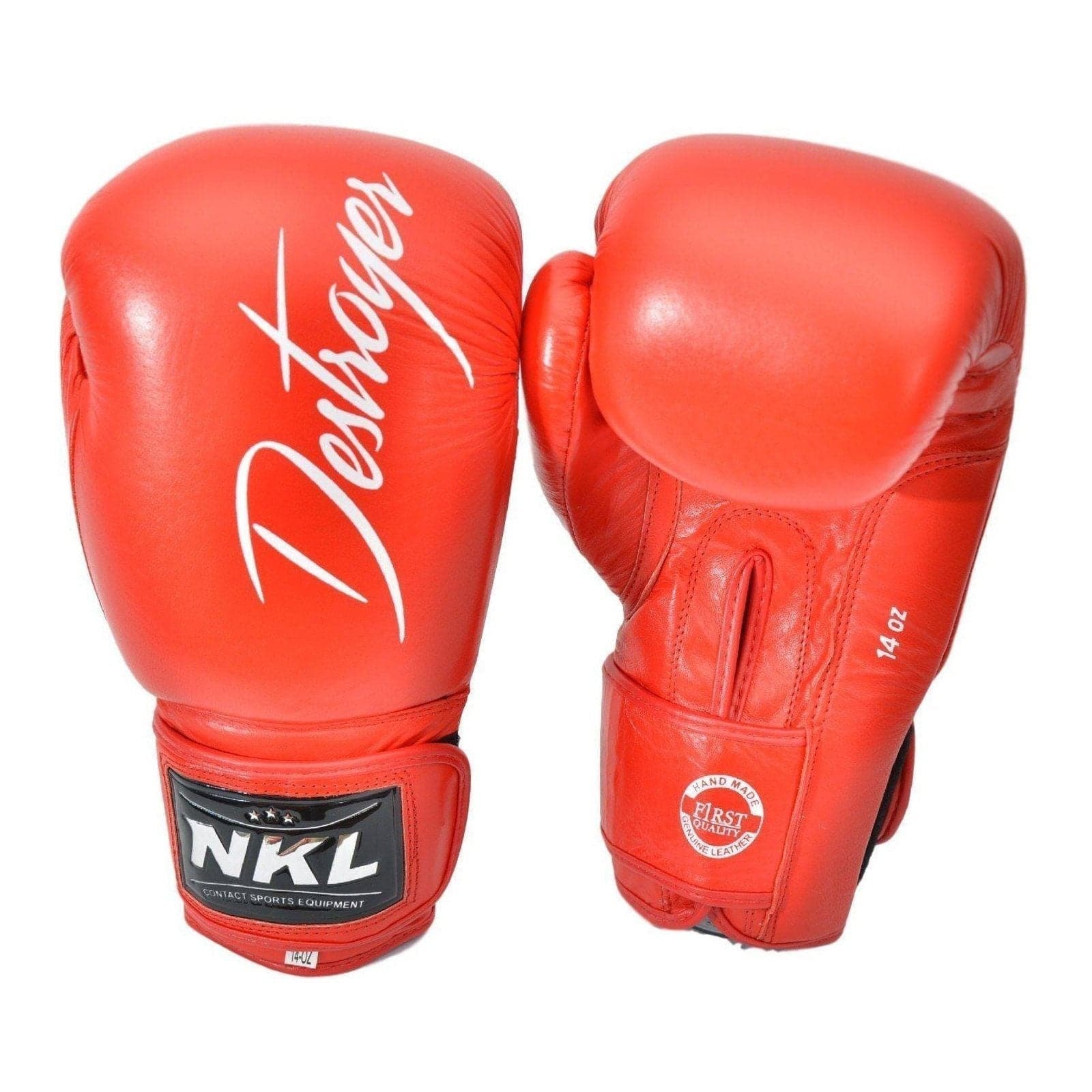Guantes Boxeo  DESTROYER piel de bufalo 12 onzas Rojos