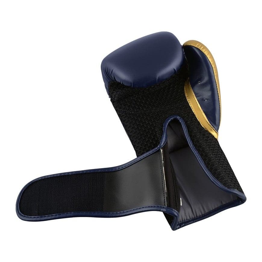 GUANTES DE BOXEO ADIDAS HYBRID 150 (AZUL/DORADO)
