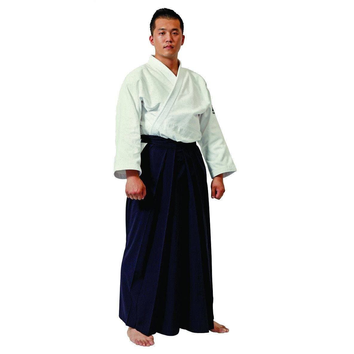 Hakama Faldón Negro / Azul para Aikido-Kendo
